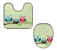 VAPOKF Juego de 2 alfombras de baño con pedestal, alfombrilla de contorno en forma de U y cubierta de tapa de inodoro, alfombrilla de baño de franela suave antideslizante, funda para asiento de