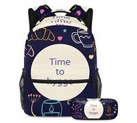 VAPOKF Juego de mochila escolar para adolescentes y niños, mochila para estudiantes con estuche para lápices para la escuela - Hygge Purple, multicolor, Talla única, Juegos de mochilas escolares