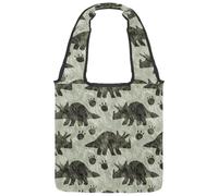 VAPOKF Jurassic Triceratops - Bolsa de lona con silueta de dinosaurio para mujer, bolsa de hombro grande reutilizable para escuela, trabajo, oficina, viajes, compras, casual