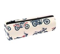 VAPOKF Kinds of Motorcycles - Estuche de cuero para lápices, monedero, cosméticos, maquillaje, papelería, escuela, oficina, almacenamiento, multicolor, 20x6.3cm/7.9x2.5in, Estuche para lápices