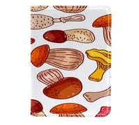 VAPOKF Kinds of Mushrooms - Funda de piel para pasaporte, 11,5 x 16,5 cm, multicolor, 11.5x16.5cm/4.5x6.5 in, Vintage