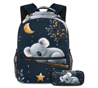 VAPOKF Koala Baby Sleeping on Branch - Juego de mochila escolar para adolescentes, niñas, niños, estudiantes, mochila con estuche para lápices para primaria, secundaria, secundaria y secundaria