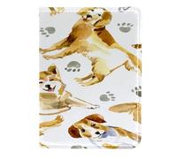 VAPOKF Labrador Jack Russell Terrier y Husky - Funda de piel para pasaporte, 11,5 x 16,5 cm, multicolor, 11.5x16.5cm/4.5x6.5 in, Vintage