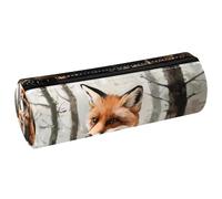 VAPOKF Little Fox Cub and Mother - Estuche de piel para lápices, monedero, cosméticos, maquillaje, papelería, escuela, oficina, almacenamiento