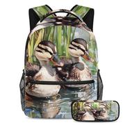 VAPOKF Little Indian Runner Ducks - Juego de mochila escolar para adolescentes, niñas y niños, mochila para estudiantes, mochila con estuche para lápices para primaria, secundaria, secundaria y
