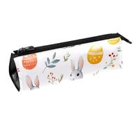 VAPOKF Little Rabbits and Easter Eggs - Estuche para bolígrafos, artículos de papelería, estuche para lápices, cosméticos, bolsa compacta con cremallera