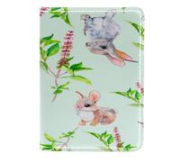 VAPOKF Little Sping Bunny and Plants - Funda de piel para pasaporte, 11,5 x 16,5 cm, multicolor, 11.5x16.5cm/4.5x6.5 in, Vintage