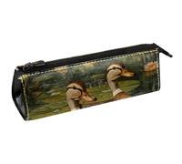 VAPOKF Lotus Leave Indian Runner Ducks - Bolsa para bolígrafos, artículos de papelería, bolsa de cosméticos, bolsa compacta con cremallera