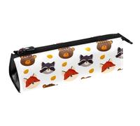 VAPOKF Lovely Bear Fox & Raccoon Head - Estuche para bolígrafos, artículos de papelería, bolsa de cosméticos, bolsa compacta con cremallera, multicolor, 5.5 ×6 ×20CM/2.2x2.4x7.9 in, Organizador de