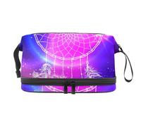 VAPOKF Lovely Cats on The Beach Love You - Neceser de viaje para mujeres y niñas, bolsa organizadora de maquillaje con compartimento para cepillos, Multicolor 6, 27x15x14 cm/10.6x5.9x5.5 in, Estuche