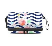 VAPOKF Lovely Cats on The Beach Love You - Neceser de viaje para mujeres y niñas, bolsa organizadora de maquillaje con compartimento para cepillos, Multicolor 3, 27x15x14 cm/10.6x5.9x5.5 in, Estuche