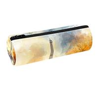 VAPOKF Lovers on The Paris - Estuche de cuero para lápices, monedero, cosméticos, maquillaje, papelería, escuela, oficina, almacenamiento