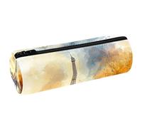 VAPOKF Lovers on The Paris - Estuche de piel sintética para lápices, organizador de papelería para estudiantes, bolsa de maquillaje para mujeres, niñas, niños, suministros escolares y de oficina