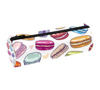 VAPOKF Macarons of Various Flavors - Estuche de piel sintética para bolígrafos, organizador de papelería para estudiantes, bolsa de maquillaje para mujeres, niñas, niños, suministros escolares y de