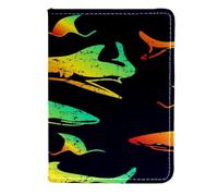 VAPOKF Marine Life Sharks - Funda de piel para pasaporte, 11,5 x 16,5 cm, multicolor, 11.5x16.5cm/4.5x6.5 in, Vintage