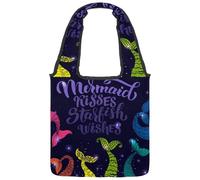 VAPOKF Mermaids Tails - Bolsas de lona para mujer, bolsa de hombro grande reutilizable para escuela, trabajo, oficina, viajes, compras, casual