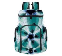 VAPOKF Mochila de baloncesto, bolsa deportiva con compartimento para pelota y zapatos para fútbol, fútbol, voleibol, natación, gimnasio, viajes, caleidoscopio abstracto, flores verdes, patrón floral