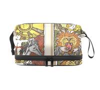 VAPOKF Neceser de viaje con patrón de cálculos de ecuaciones geométricas matemáticas, para mujeres y niñas, neceser de viaje, bolsa organizadora con compartimento para brochas, Multicolor 7, 27x15x14
