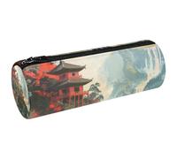 VAPOKF Old Temple on Mountain Top - Estuche de lona para lápices, monedero, bolsa de maquillaje para estudiantes, papelería, escuela, oficina, almacenamiento, multicolor, 20x6.3cm/7.9x2.5in, Estuches