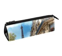 VAPOKF Paris City Cafe Eiffer Tower - Bolsa para bolígrafos, artículos de papelería, lápices, cosméticos, bolsa compacta con cremallera