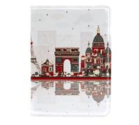 VAPOKF Paris France City Landmarls - Funda de piel para pasaporte, 11,5 x 16,5 cm, multicolor, 11.5x16.5cm/4.5x6.5 in, Vintage
