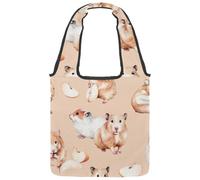 VAPOKF Pequeños hámster rojo con lonchas de manzana, bolsas de hombro para mujer, bolsa de transporte reutilizable grande para escuela, trabajo, oficina, viajes, compras, casual