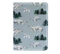 VAPOKF Polar Bears and Cubs - Funda de piel con tarjetero para pasaporte, 11,5 x 16,5 cm, multicolor, 11.5x16.5cm/4.5x6.5 in, Vintage