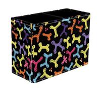 VAPOKF Portalápices de huesos de perro de colores para escritorio, 2 compartimentos, soporte para lápices, brochas de maquillaje, almacenamiento de suministros de papelería, organizador para oficina