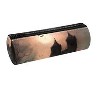 VAPOKF Ravens Before Broken Castle - Estuche de piel sintética para bolígrafos, organizador de papelería para estudiantes, bolsa de maquillaje para mujeres, niñas, niños, suministros escolares y de