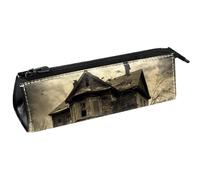 VAPOKF Ravens on Abandoned House - Bolsa compacta con cremallera para bolígrafos, artículos de papelería, lápices, cosméticos