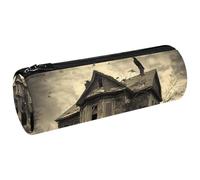 VAPOKF Ravens on Abandoned House - Estuche para lápices, monedero, bolsa de maquillaje para estudiantes, papelería, escuela, oficina, almacenamiento