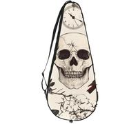 VAPOKF Red Roses - Bolsa para raqueta de tenis, con diseño de calavera y pájaros, para raqueta de tenis, con capacidad para hasta 2 raquetas