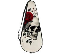VAPOKF Red Roses Dead Skulls - Bolsa para raqueta de tenis, funda para raqueta de tenis, bolsa de remo, capacidad para hasta 2 raquetas