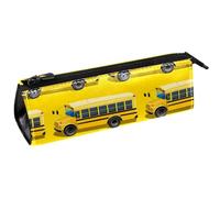 VAPOKF Row of School Bus - Bolsa para bolígrafos, artículos de papelería, bolsa de cosméticos, bolsa compacta con cremallera, multicolor, 5.5 ×6 ×20CM/2.2x2.4x7.9 in, Organizador de bolsas
