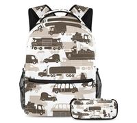 VAPOKF Sea Land and Air Transportation - Juego de mochila escolar para adolescentes, niñas, niños, estudiantes, mochila con estuche para lápices para primaria, secundaria, secundaria y secundaria,