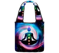 VAPOKF Seven Charkas - Bolsas de lona para mujer, bolsas de hombro para mujer, bolsa de transporte reutilizable grande para escuela, trabajo, oficina, viajes, compras, casual