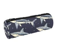 VAPOKF Sharks and Small Fishes - Estuche de lona para lápices, monedero, bolsa de maquillaje para estudiantes, papelería, escuela, oficina, almacenamiento, multicolor, 20x6.3cm/7.9x2.5in, Estuches