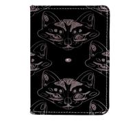 VAPOKF Silhouettes of Cat's Faces - Funda de piel para pasaporte, 11,5 x 16,5 cm, multicolor, 11.5x16.5cm/4.5x6.5 in, Vintage