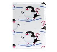 VAPOKF Skiing Penguin - Funda de piel para pasaporte, 11,5 x 16,5 cm, multicolor, 11.5x16.5cm/4.5x6.5 in, Vintage