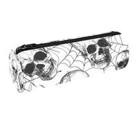 VAPOKF Spiderweb - Estuche de lona con diseño de calavera muerta, monedero, bolsa de maquillaje para estudiantes, papelería, escuela, oficina, almacenamiento, multicolor, 20x6.3cm/7.9x2.5in, Estuches