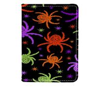 VAPOKF Spooky - Funda de piel para pasaporte, diseño de araña de Halloween, 11,5 x 16,5 cm, multicolor, 11.5x16.5cm/4.5x6.5 in, Vintage