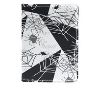 VAPOKF Spooky - Funda de piel para pasaporte, diseño de telaraña de Halloween, 11,5 x 16,5 cm, multicolor, 11.5x16.5cm/4.5x6.5 in, Vintage