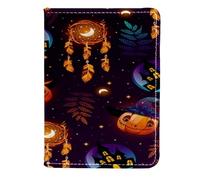 VAPOKF Spooky House Dreamcatcher Moon - Funda de piel para pasaporte, 11,5 x 16,5 cm, multicolor, 11.5x16.5cm/4.5x6.5 in, Vintage
