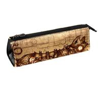 VAPOKF Steampunk Pig - Bolsa para bolígrafos, papelería, bolsa para lápices, bolsa de cosméticos, bolsa compacta con cremallera, multicolor, 5.5 ×6 ×20CM/2.2x2.4x7.9 in, Organizador de bolsas