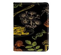 VAPOKF Tarro de miel de abeja y pan para pasaporte, cartera de viaje, funda de piel, 11,5 x 16,5 cm, multicolor, 11.5x16.5cm/4.5x6.5 in, Vintage