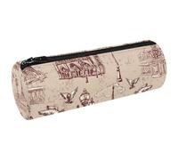 VAPOKF The River Seine Notre Dame - Estuche de lona para lápices, monedero, bolsa de maquillaje para estudiantes, papelería, escuela, oficina, almacenamiento, multicolor, 20x6.3cm/7.9x2.5in, Estuches