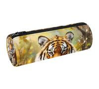 VAPOKF Tiger Mom and Baby Cubs - Estuche de lona para lápices, monedero, bolsa de maquillaje para estudiantes, papelería, escuela, oficina, almacenamiento