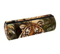 VAPOKF Tiger Mother and Cubs - Estuche de piel para lápices, monedero, cosméticos, maquillaje, papelería, escuela, oficina, almacenamiento