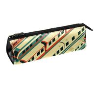 VAPOKF Trains in The Station - Bolsa compacta con cremallera para bolígrafos, lápices, cosméticos, bolsa compacta, multicolor, 5.5 ×6 ×20CM/2.2x2.4x7.9 in, Organizador de bolsas