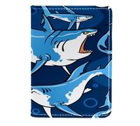VAPOKF Underwater Angry Sharks - Funda de piel para pasaporte, 11,5 x 16,5 cm, multicolor, 11.5x16.5cm/4.5x6.5 in, Vintage